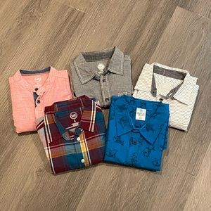 Lot of 5 Boys Size 8 Short Sleeve Button Down Shirts
